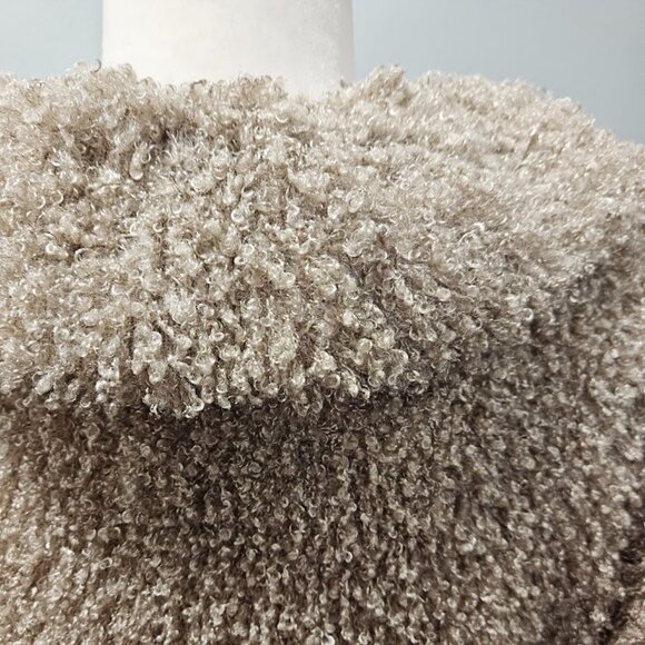 Sioni Beige Fuzzy Soft Blazer Jacket Large Long Sleeve Lined Boho Chic Comfy - Picture 5 of 12